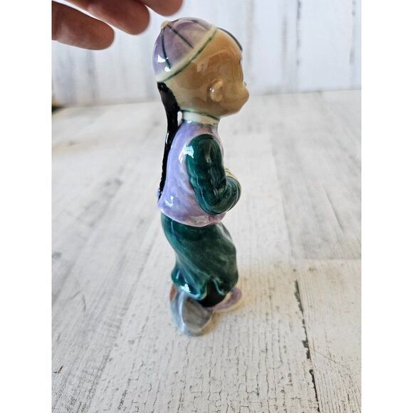 Gort wong li Green boy Chinese Monk Buddha figurine vintage priolo statue - Picture 4 of 8